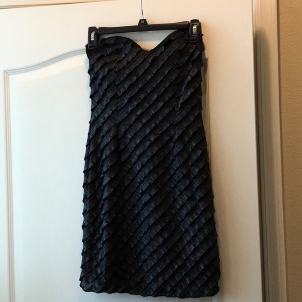 Sexy metallic black strapless dress